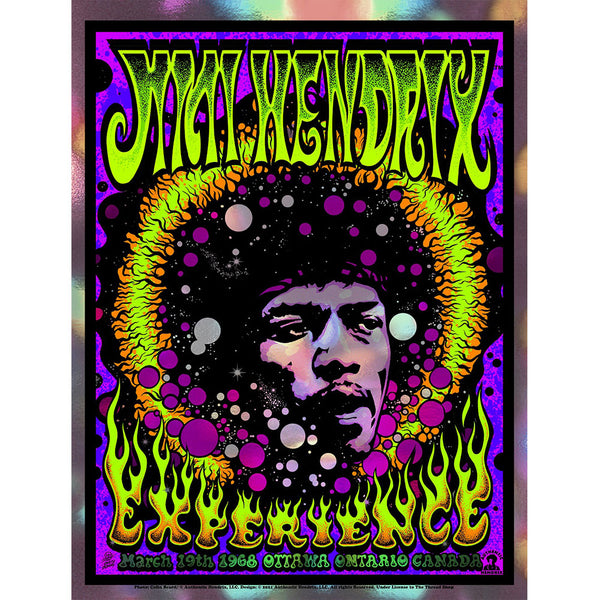 Jimi Hendrix Experience March 19, 1968 Ottawa Variant Rainbow Foil Poster
