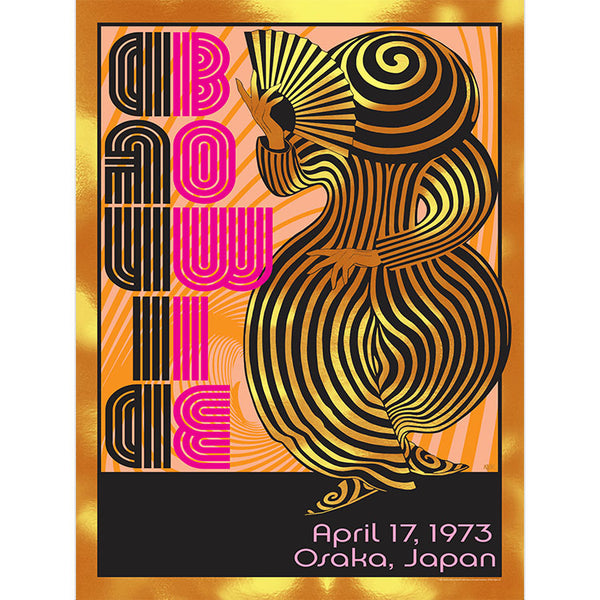 David Bowie April 17, 1973 Osaka, Japan Gold Foil Variant Poster