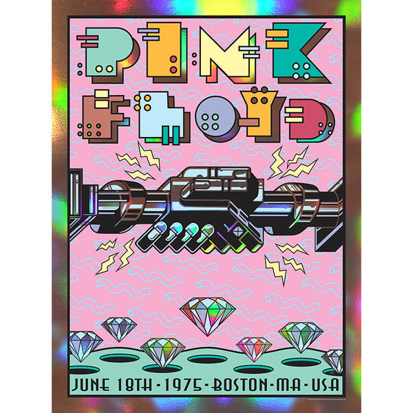 Pink Floyd June 18, 1975 Boston, MA Rainbow Foil Variant Poster