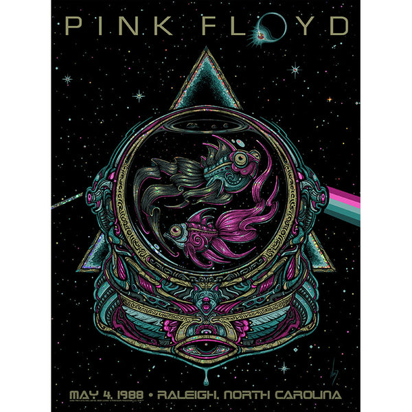 Pink Floyd May 4, 1988 Raleigh, North Carolina Sparkle Foil Variant Poster