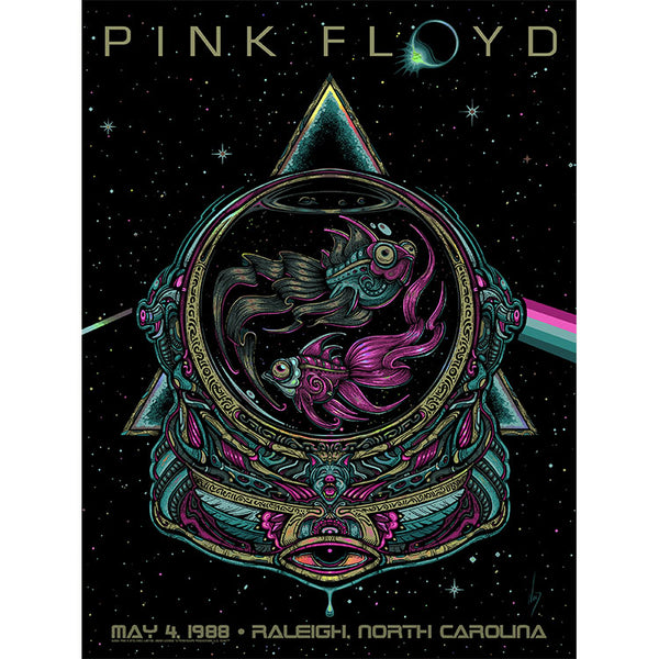 Pink Floyd May 4, 1988 Raleigh, North Carolina Rainbow Foil Variant Poster